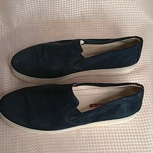 Prada deep blue suede sneakers